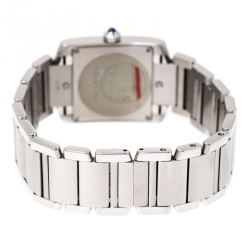 Pre Owned Cartier White Stainless Steel Tank Francaise 2301 Women's Wristwatch 25 mm
