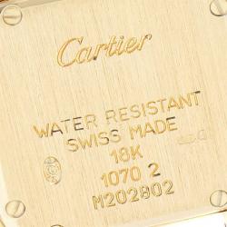 مملوكة مسبقًا Cartier White 18K Yellow Gold Panthere W25022B9 Women's Wristwatch 22MM