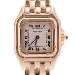 مملوكة مسبقًا Cartier Silver 18K Yellow Gold Panthere Women's Wristwatch 22MM