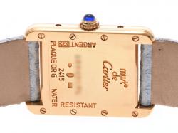 Pre Owned Cartier White Gold Tone Silver W1018587 Women's Wristwatch 21Ã28 MM