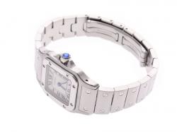 Pre Owned Cartier Ivory Stainless Steel Santos Galbee W20056D6 Women's Wristwatch 23MM