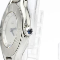 Pre Owned Cartier Silver Stainless Steel Must 21 W10109T2 Women's Wristwatch 28 MM