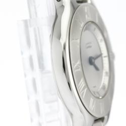 Pre Owned Cartier Silver Stainless Steel Must 21 W10109T2 Women's Wristwatch 28 MM
