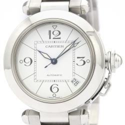 Pre Owned Cartier White Stainless Steel Pasha W31074M7 Women's Wristwatch 35 MM