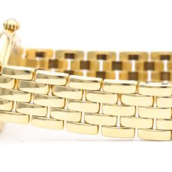 مملوكة مسبقًا Cartier Silver Diamonds 18K Yellow Gold Panthere Women's Wristwatch 24 MM