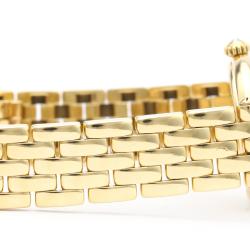 مملوكة مسبقًا Cartier Silver Diamonds 18K Yellow Gold Panthere Women's Wristwatch 24 MM