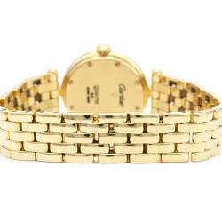 مملوكة مسبقًا Cartier Silver Diamonds 18K Yellow Gold Panthere Women's Wristwatch 24 MM