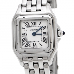 Pre Owned Cartier Panthere de Cartier White Stainless Steel Women's Wristwatch 22mm