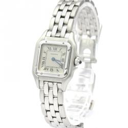 Pre Owned Cartier White Stainless Steel Panthere De Cartier W25033P5 Women's Wristwatch 22 MM