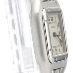 Pre Owned Cartier White Stainless Steel Panthere De Cartier W25033P5 Women's Wristwatch 22 MM