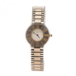مملوكة مسبقًا Cartier Silver Stainless Steel 21 Must de Cartier Women’s Wristwatch 30MM