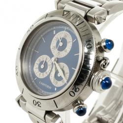 Cartier Pasha SS Chronograph Womens Wristwatch 35 MM