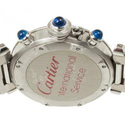 Cartier Pasha SS Chronograph Womens Wristwatch 35 MM