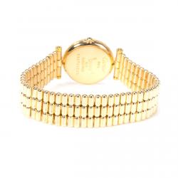 Pre Owned Cartier White 18K Yellow Gold Diamond Vendome L.C. 8107 Women's Wristwatch 24MM