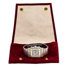 Pre Owned Cartier Cream 18K Yellow Gold Stainless Steel Santos Galbée 2425 Women's Wristwatch 29 mm