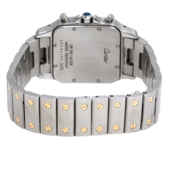 Pre Owned Cartier Cream 18K Yellow Gold Stainless Steel Santos Galbée 2425 Women's Wristwatch 29 mm