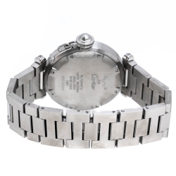 Pre Owned ساعة يد نسائية كارتييه باشا دو كارتييه جي ام تي 2377 ستانلس ستيل فضية 35 مم