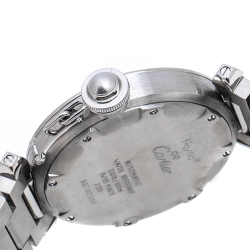 Pre Owned ساعة يد نسائية كارتييه باشا دو كارتييه جي ام تي 2377 ستانلس ستيل فضية 35 مم