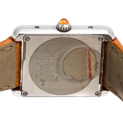 Pre Owned ساعة يد نسائية كارتييه تانك سولو 2716 ستانلس ستيل برتقالية 24 مم