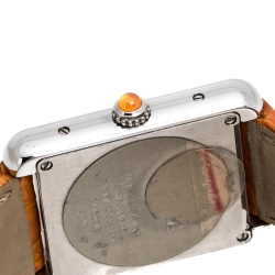 Pre Owned ساعة يد نسائية كارتييه تانك سولو 2716 ستانلس ستيل برتقالية 24 مم