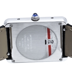 Pre Owned Cartier Silver White Stainless Steel Tank Solo 3169 Women's Wristwatch 27 mm