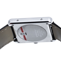 Pre Owned Cartier Silver White Stainless Steel Tank Solo 3169 Women's Wristwatch 27 mm
