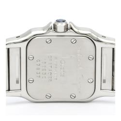 Pre Owned Cartier Silver 18K Yellow Gold And Stainless Steel Santos Galbee Quartz 166930 Women's Wristwatch 24 MM