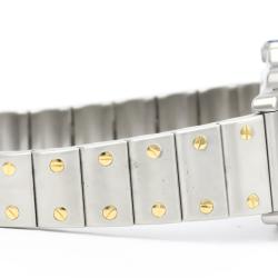 Pre Owned Cartier Silver 18K Yellow Gold And Stainless Steel Santos Galbee Quartz 166930 Women's Wristwatch 24 MM