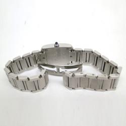 Pre Owned Cartier Tank Francaise Wristwatch SS White Silver Ladies