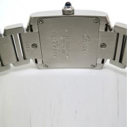 Pre Owned Cartier Tank Francaise Wristwatch SS White Silver Ladies