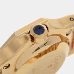 Pre Owned Cartier White Yellow Gold And Stainless Steel Santos Octagon Automatic Women's Wristwatch 25 mm