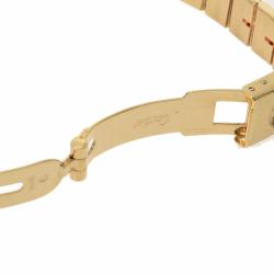 Pre Owned Cartier White Yellow Gold And Stainless Steel Santos Octagon Automatic Women's Wristwatch 25 mm