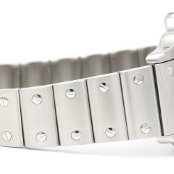 Pre Owned Cartier Silver Stainless Steel Santos Galbee W20017D6 Quartz Women's Wristwatch 24 mm