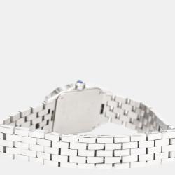 مملوكة مسبقًا Cartier Silver Stainless Steel Santos Demoiselle W25064Z5 Quartz Women's Wristwatch 20 mm
