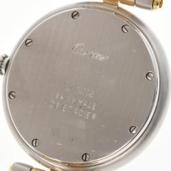 Pre Owned Cartier White 18k Yellow Gold And Stainless Steel Panthere Cougar Quartz Women's Wristwatch 30 mm