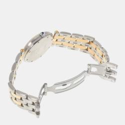 Pre Owned Cartier White 18k Yellow Gold And Stainless Steel Panthere Cougar Quartz Women's Wristwatch 30 mm