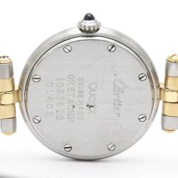 Pre Owned Cartier Silver 18k Yellow Gold And Stainless Steel Panthere 1057920 Quartz Women's Wristwatch 24 mm