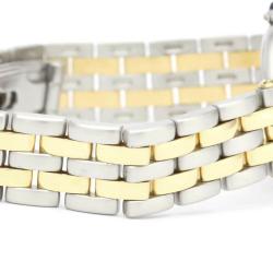 Pre Owned Cartier Silver 18k Yellow Gold And Stainless Steel Panthere 1057920 Quartz Women's Wristwatch 24 mm