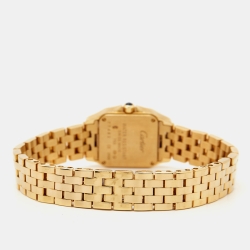 Pre Owned Cartier Cream 18k Yellow Gold Santos Demoiselle W25063X9 Women's Wristwatch 21 mm