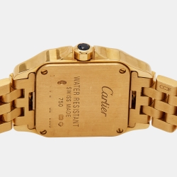 Pre Owned Cartier Cream 18k Yellow Gold Santos Demoiselle W25063X9 Women's Wristwatch 21 mm