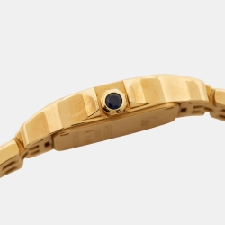Pre Owned Cartier Cream 18k Yellow Gold Santos Demoiselle W25063X9 Women's Wristwatch 21 mm