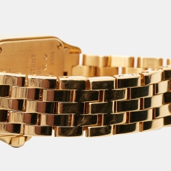 Pre Owned Cartier Cream 18k Yellow Gold Santos Demoiselle W25063X9 Women's Wristwatch 21 mm