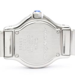 Pre Owned Cartier White 18k Yellow Gold And Stainless Steel Santos Octagon 187903 Quartz Women's Wristwatch 24 mm