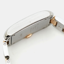 Pre Owned Cartier Silver 18K Rose Gold Stainless Steel Diamond Tank Anglaise WT100032 Women's Wristwatch 26 mm