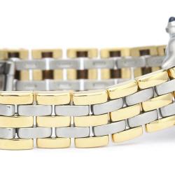 مملوكة مسبقًا Cartier Silver 18K Yellow Gold And Stainless Steel Panthere Women's Wristwatch 22 mm