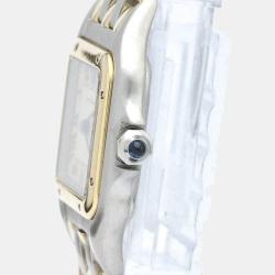 مملوكة مسبقًا Cartier Silver 18K Yellow Gold And Stainless Steel Panthere Women's Wristwatch 22 mm