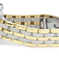 مملوكة مسبقًا Cartier Silver 18K Yellow Gold And Stainless Steel Panthere Women's Wristwatch 22 mm