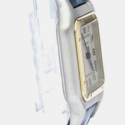 Pre Owned Cartier Silver 18k Yellow Gold And Stainless Steel Panthere De Cartier Quartz Women's Wristwatch 27 mm