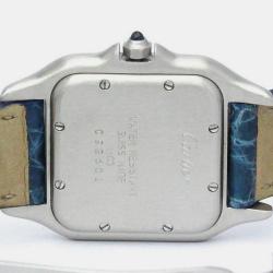 Pre Owned Cartier Silver 18k Yellow Gold And Stainless Steel Panthere De Cartier Quartz Women's Wristwatch 27 mm