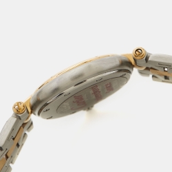 Pre Owned Cartier Cream 18K Yellow Gold And Stainless Steel Panthere W25030B5 Women's Wristwatch 23 mm